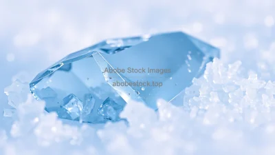 Frozen crystal macro in arctic color palette
