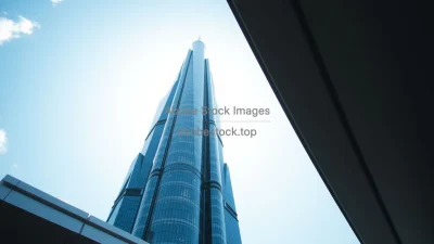 Futuristic skyscraper with segmented design