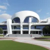 Futuristic university campus building