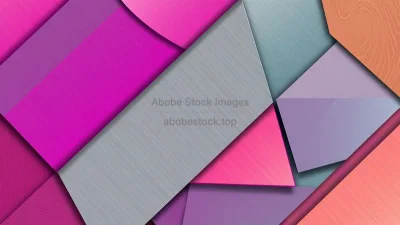Geometric abstract shapes with metallic gradients