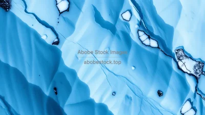 Glacier texture in steel blue and silver tones