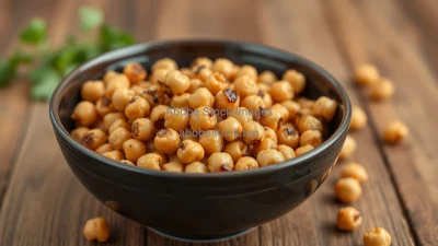 Healthy roasted chickpeas in a bowl as a crunchy snack