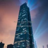 High tech skyscraper with dynamic lighting