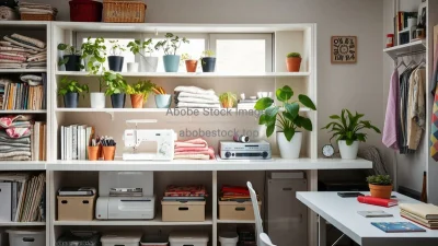 Home studio with sewing machine