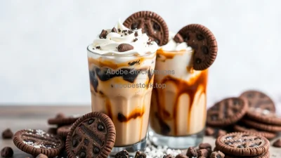 Iced cookies and cream coffee drink
