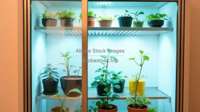 Indoor mini greenhouse cabinet with glass doors