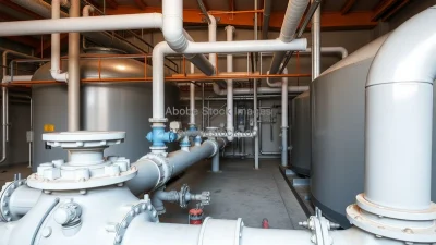 Industrial water treatment facility with large settling tanks pipes and control valves engineering focus