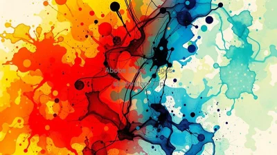 Ink splash textures for artistic posters