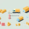 Isometric logistics and delivery icons