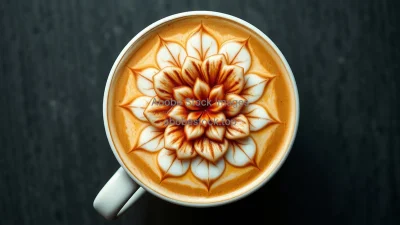 Latte art rosetta design