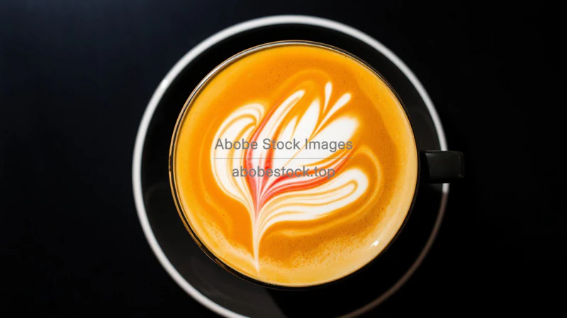 Latte with artistic tulip latte art