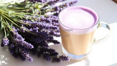 Lavender latte with subtle purple foam