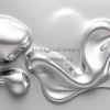 Liquid metallic chrome shapes