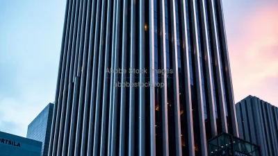 Luxury corporate tower with clean vertical lines
