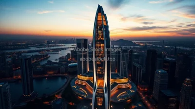 Luxury high rise with sculpted silhouette