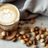Macadamia nut latte with latte art