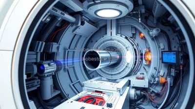 Mass spectrometer interior showing ion paths magnets and detectors scientific cutaway view