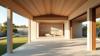 Minimalist art pavilion with open voids