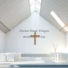Minimalist chapel with soft natural light