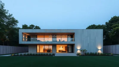 Minimalist concrete house with flat geometry