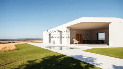 Minimalist countryside villa with large openings