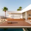 Minimalist resort villa with ocean frontage