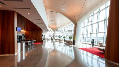 Modern airport lounge with sleek architecture