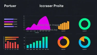 Modern colorful charts for presentations