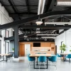 Modern co-working building with industrial flair