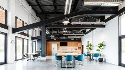 Modern co-working building with industrial flair