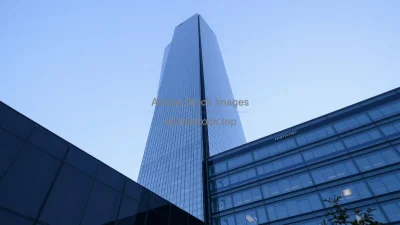 Modern glass skyscraper with minimalist lines