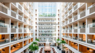 Modern hotel atrium with vertical openness
