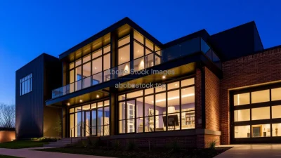 Modern industrial building with refined detailing