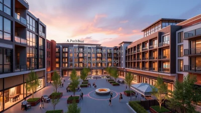 Modern mixed-use development with open plazas