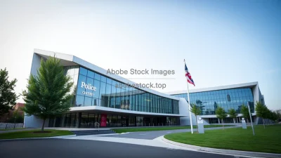 Modern police building with sharp lines