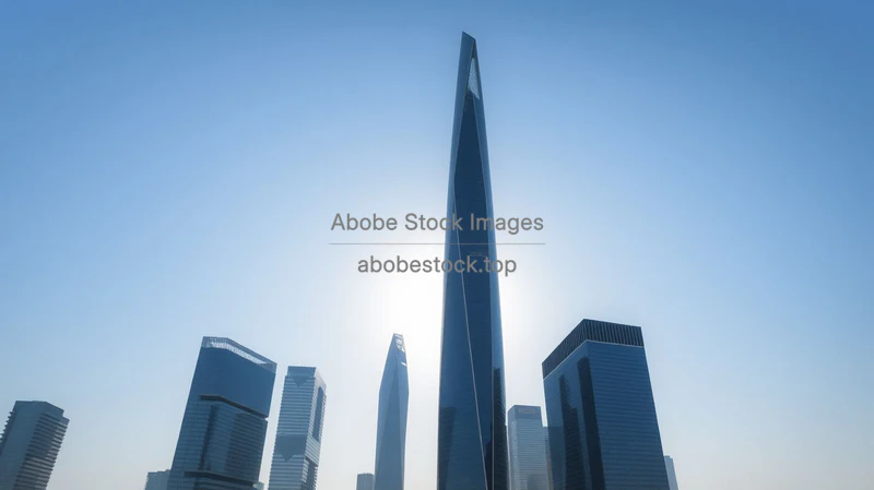 Modern skyscraper with aerodynamic silhouette