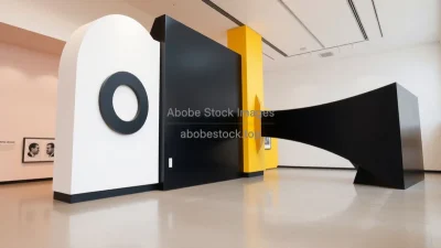 Museum of contemporary art with bold shapes