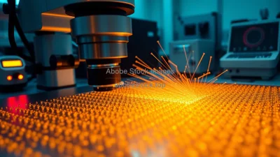 Nanophysics lab with atomic force microscope imaging a surface high technology environment