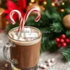 Seasonal peppermint mocha with candy cane garnish