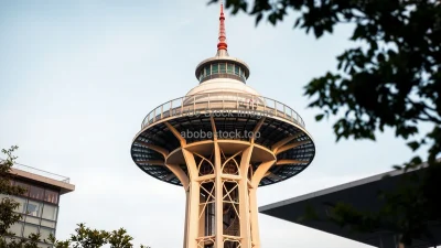 Urban observation tower with modern frame