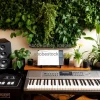 WHome music studio with keyboard